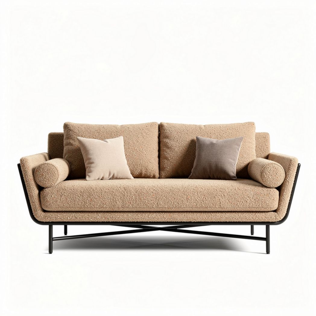 Canapé deux places pour salon en tissu polyester - 190 x 90 x 80