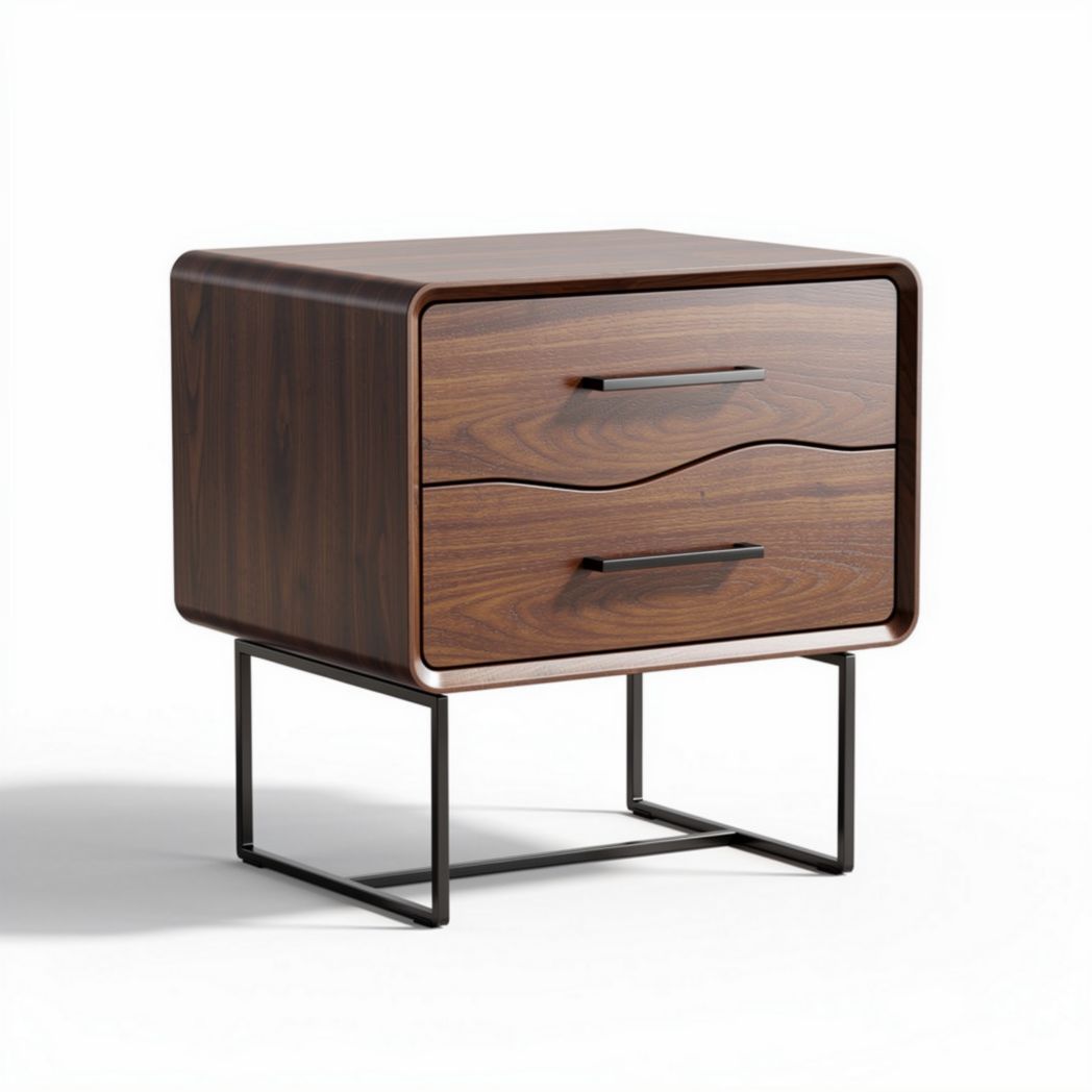 Table de nuit en bois avec tiroirs pour chambre - 50 x 40 x 45