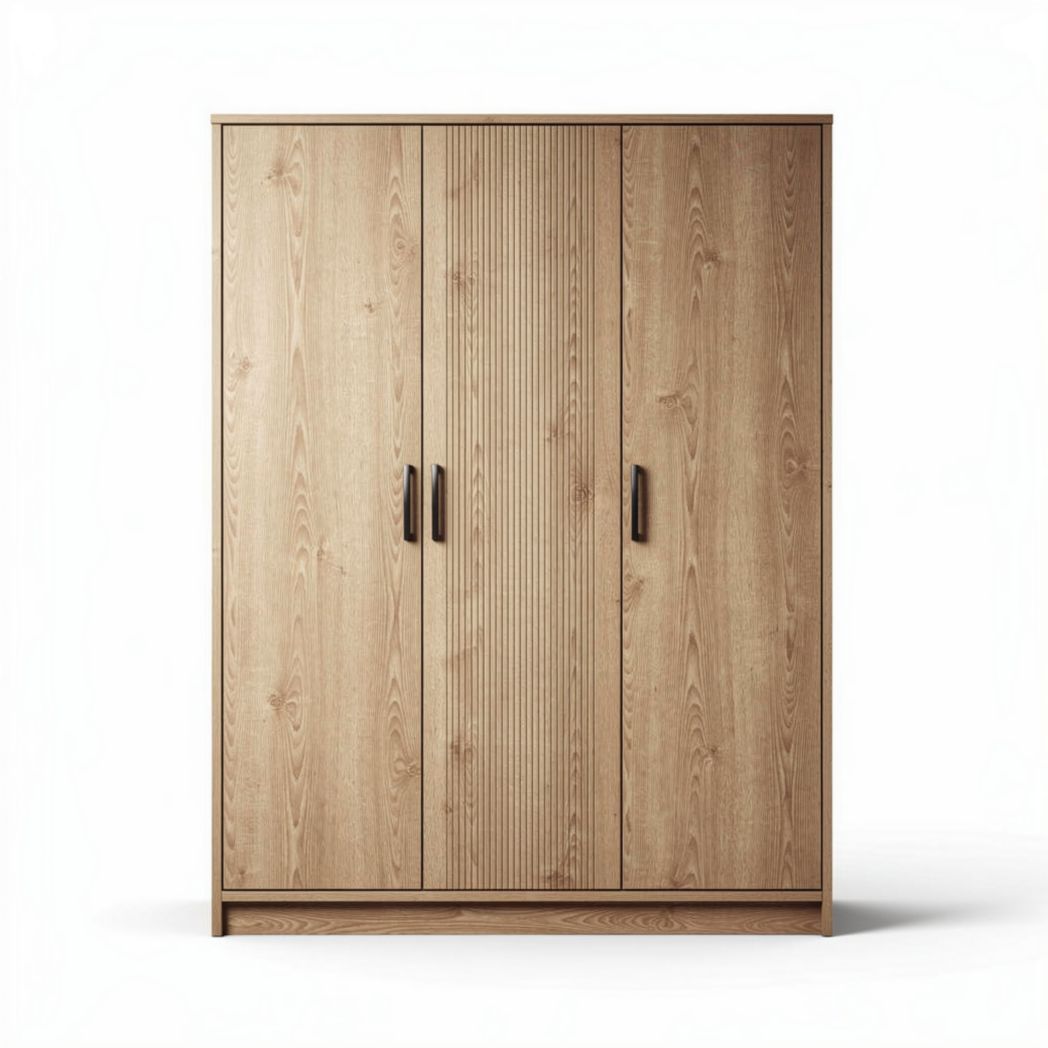 Armoire de rangement en bois avec portes battantes pour le salon - 120 x 50 x 180
