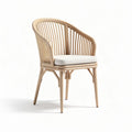 Chaise en rotin pour salon d'intérieur avec coussin - 70 x 65 x 85
