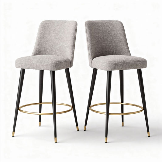 Tabouret de bar en tissu et métal pour cuisine ou salle à manger - 40 x 40 x 95