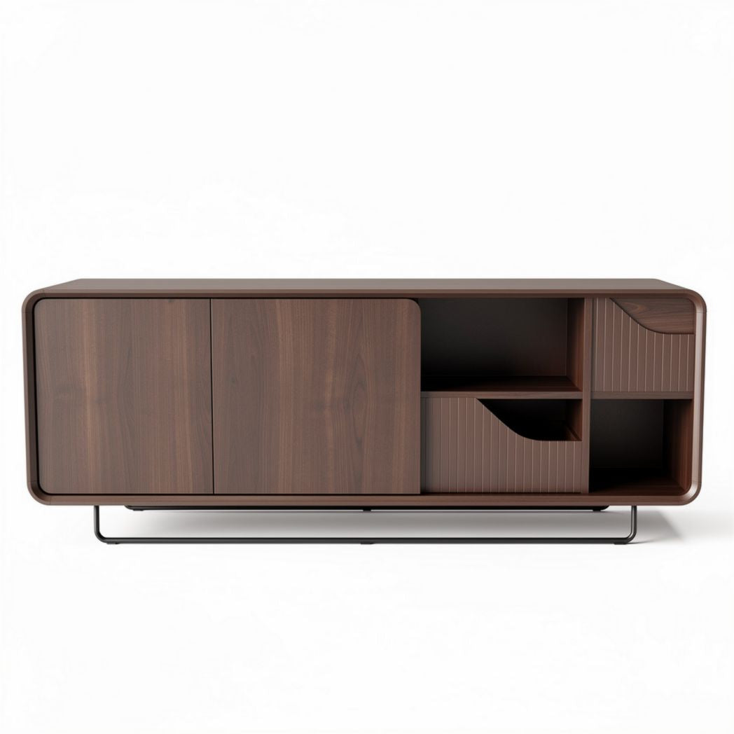 Meuble de télévision en bois et métal pour salon - 150 x 40 x 50