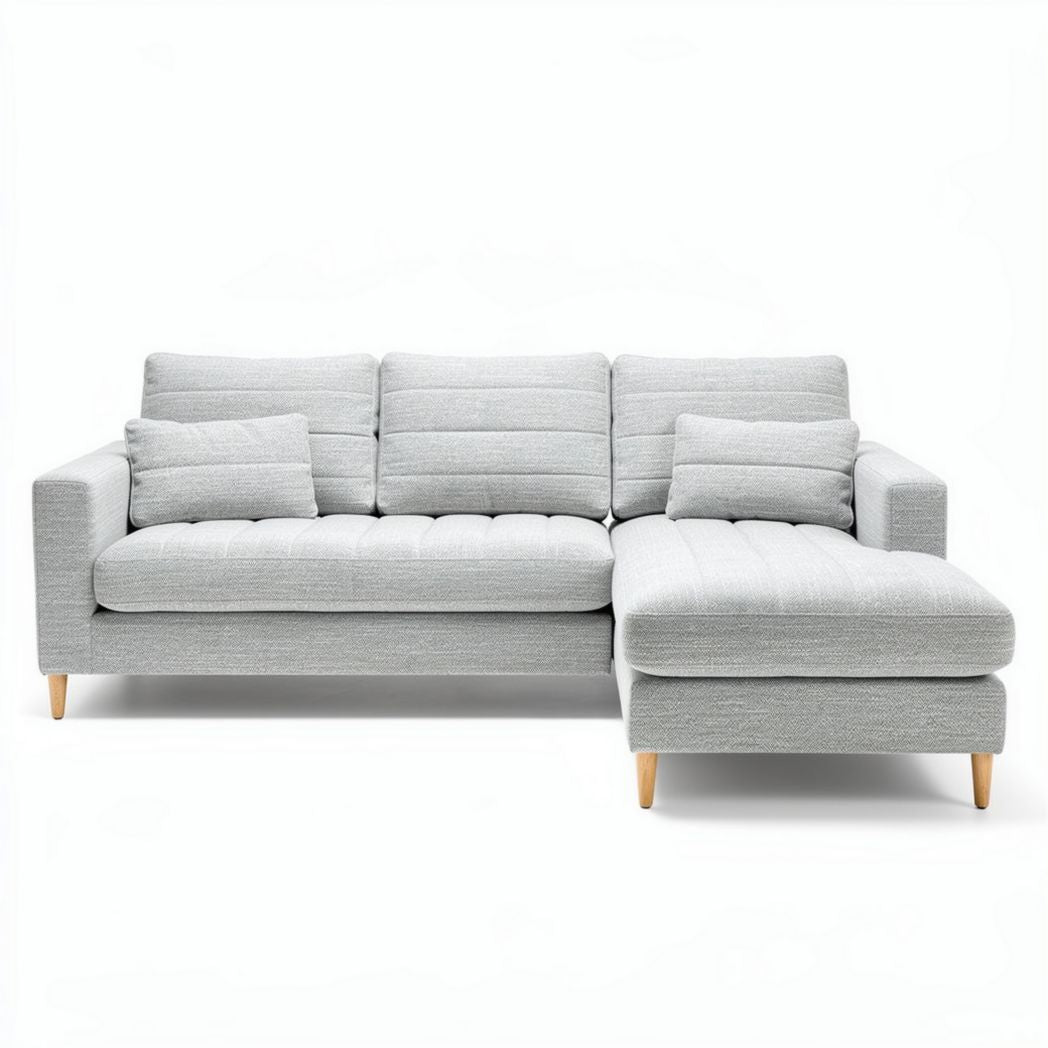 Canapé d'angle en tissu avec méridienne pour salon - 180 x 90 x 85