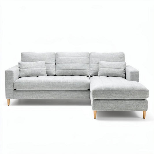 Canapé d'angle en tissu avec méridienne pour salon - 180 x 90 x 85
